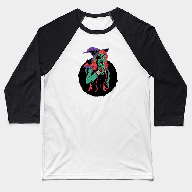 Punk Rock Witch Baseball T-Shirt by SLAG_Creative